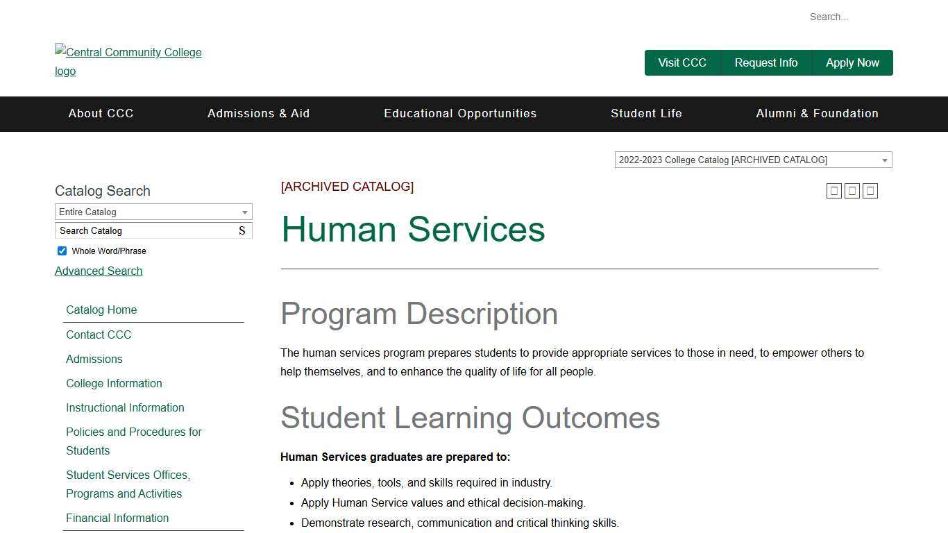 Human Services - Central Community College of Nebraska